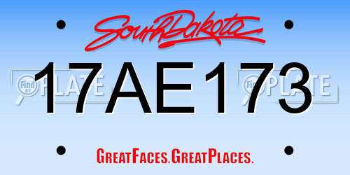 17AE173 South Dakota License Plate