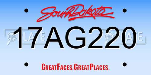 17AG220 South Dakota License Plate