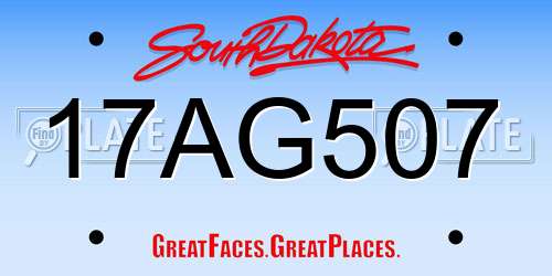 17AG507 South Dakota License Plate