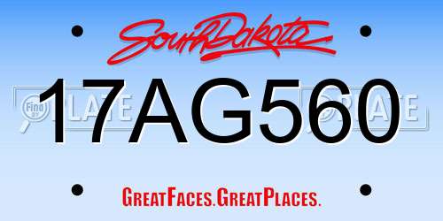 17AG560 South Dakota License Plate