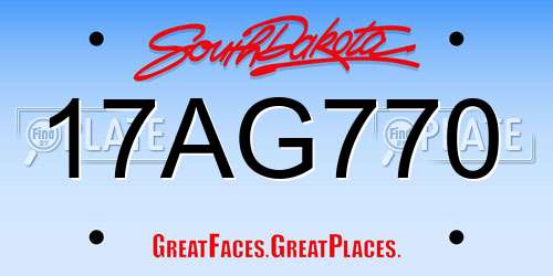 17AG770 South Dakota License Plate