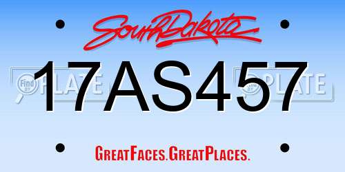 17AS457 South Dakota License Plate
