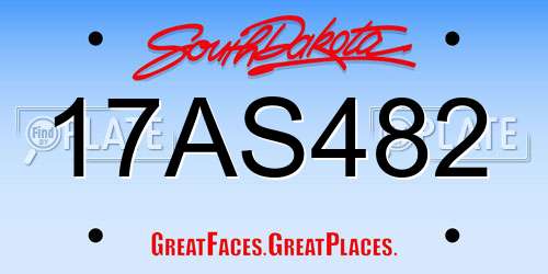 17AS482 South Dakota License Plate