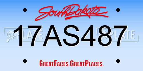 17AS487 South Dakota License Plate