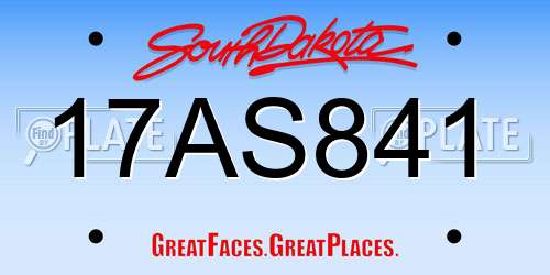 17AS841 South Dakota License Plate