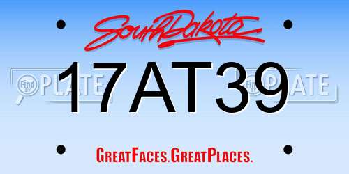 17AT39 South Dakota License Plate