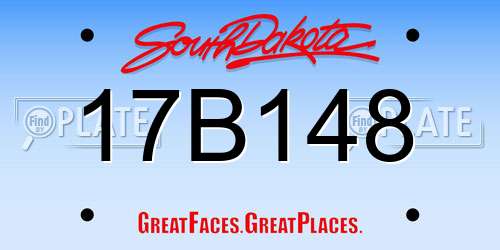 17B148 South Dakota License Plate