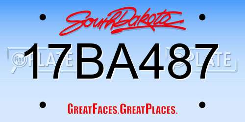 17BA487 South Dakota License Plate
