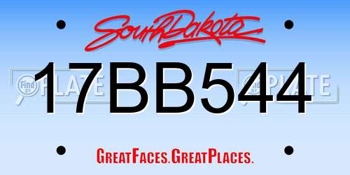 17BB544 South Dakota License Plate