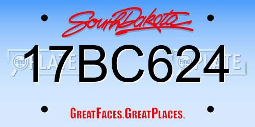 17BC624 South Dakota License Plate