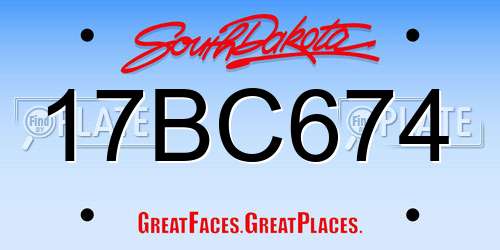 17BC674 South Dakota License Plate