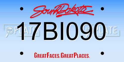 17BI090 South Dakota License Plate