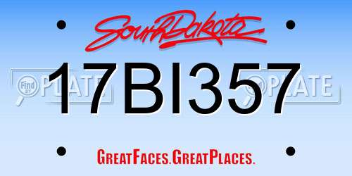 17BI357 South Dakota License Plate