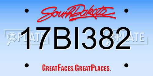 17BI382 South Dakota License Plate