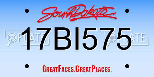 17BI575 South Dakota License Plate