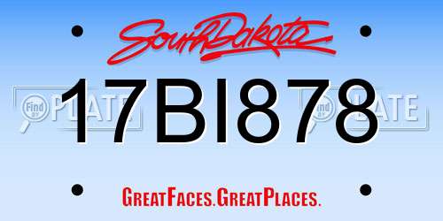 17BI878 South Dakota License Plate