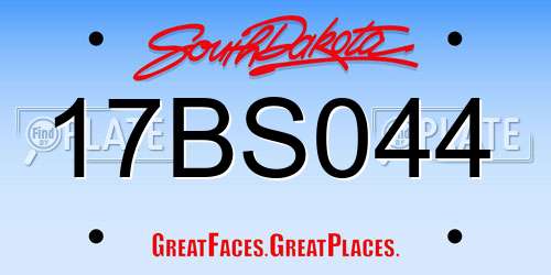17BS044 South Dakota License Plate