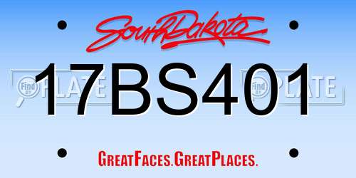 17BS401 South Dakota License Plate