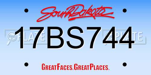 17BS744 South Dakota License Plate