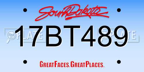 17BT489 South Dakota License Plate