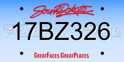 17BZ326 South Dakota License Plate