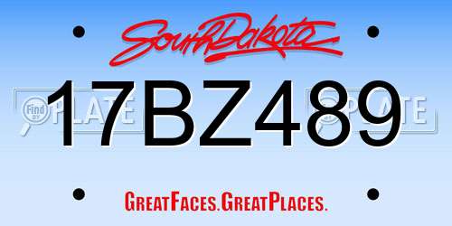 17BZ489 South Dakota License Plate