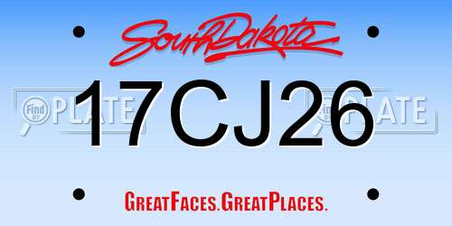 17CJ26 South Dakota License Plate