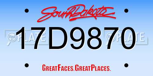 17D9870 South Dakota License Plate
