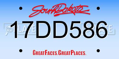 17DD586 South Dakota License Plate