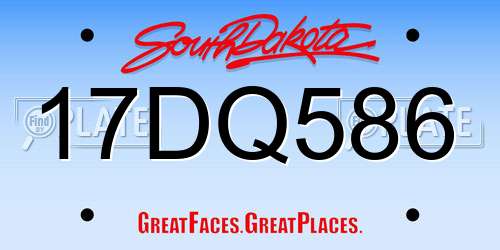 17DQ586 South Dakota License Plate