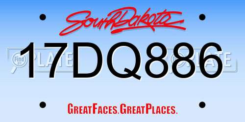 17DQ886 South Dakota License Plate