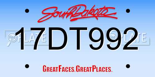 17DT992 South Dakota License Plate