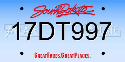 17DT997 South Dakota License Plate