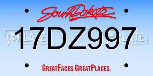 17DZ997 South Dakota License Plate