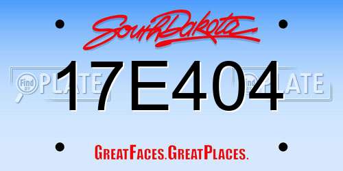 17E404 South Dakota License Plate