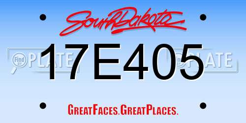 17E405 South Dakota License Plate