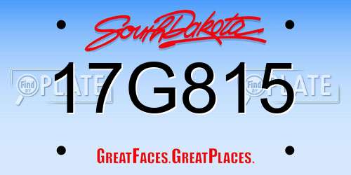 17G815 South Dakota License Plate