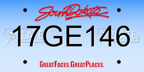 17GE146 South Dakota License Plate