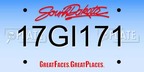 17GI171 South Dakota License Plate