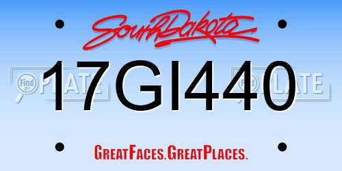 17GI440 South Dakota License Plate