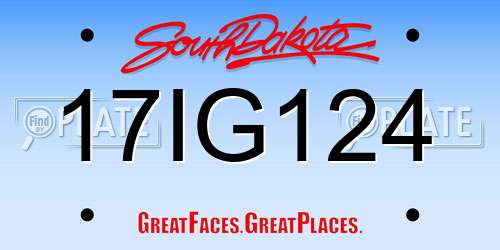 17IG124 South Dakota License Plate