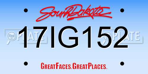 17IG152 South Dakota License Plate