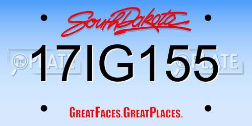17IG155 South Dakota License Plate