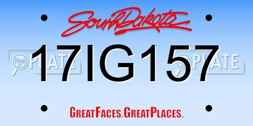 17IG157 South Dakota License Plate