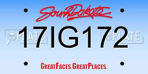17IG172 South Dakota License Plate