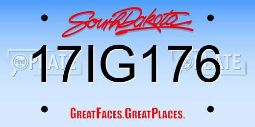 17IG176 South Dakota License Plate