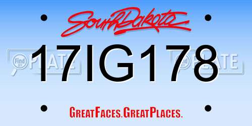 17IG178 South Dakota License Plate