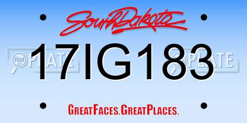17IG183 South Dakota License Plate