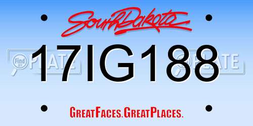 17IG188 South Dakota License Plate