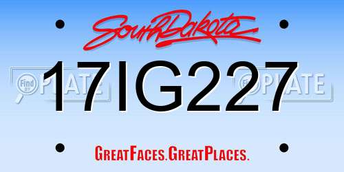 17IG227 South Dakota License Plate